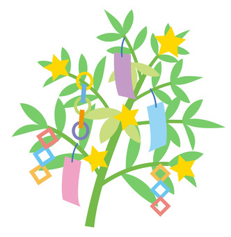 Star festival, summer, illustration, tanabata, bamboo grass, summer, JPG, PNG and AI