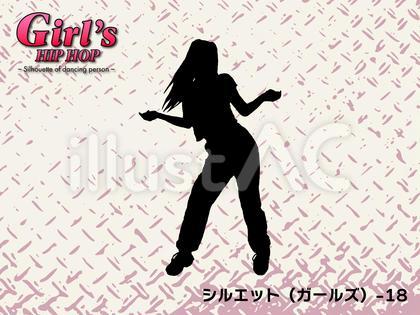 ガールズダンスのシルエット単品-18