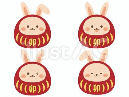 達磨のウサギセット