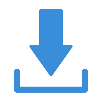 シンプルなダウンロードアイコン（青） ダウンロード,アイコン,素材,アプリ,ボタン,ナビゲーション,ファイル,システム,矢印,下向きのイラスト素材