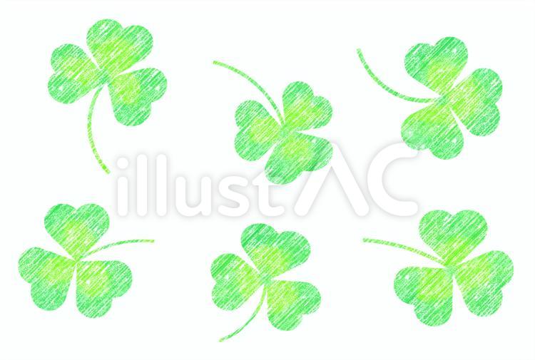 手描き風　クローバー クローバー,手描き,植物のイラスト素材