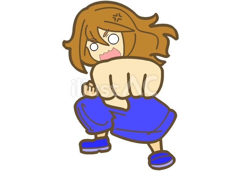 めっちゃ怒ってる女の子「青」 女子,人,子どものイラスト素材