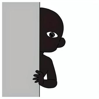 覗き見るストーカーの影 ストーカー,覗き,追跡者,尾行,監視,付きまとい,人影,悪人,シルエットのイラスト素材