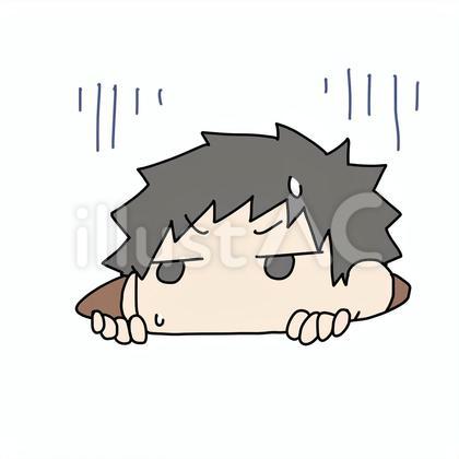 焦って穴にいる男性