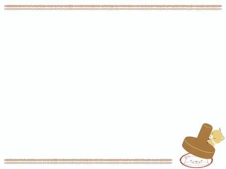 スタンプを押すきつね（フレーム） スタンプ,狐,動物,かわいい,スタンプラリー,押す,フレームのイラスト素材