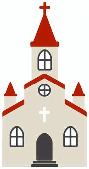 建物イラスト / 教会 建物,教会,施設,宗教,建築,不動産,建設,ビル,シンプル,正面のイラスト素材