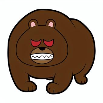 こちらに威嚇してくるクマさん クマ,ヒグマ,熊,野生,動物,真顔,哺乳類のイラスト素材