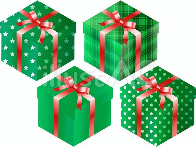 ai緑のギフトボックス 誕生日プレゼント,立方体,特別のイラスト素材