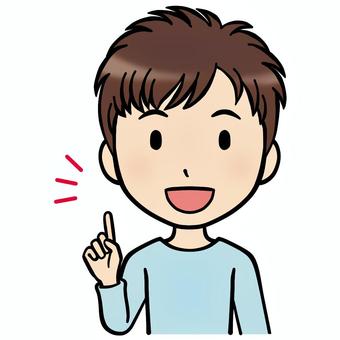 指を立てたポーズの男性 指を立てたポーズの男性 ポイント,チェック,注意のイラスト素材