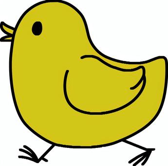 シンプルなひよこのイラスト ひよこ,線,シンプル,ニワトリ,ヒヨコ,黄色のイラスト素材
