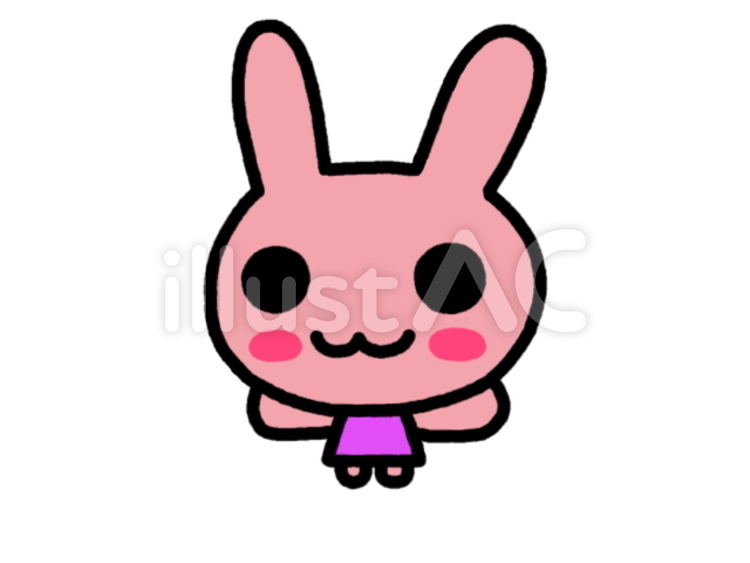 うさぎちゃん　紫 うさぎ,兎,ウサギのイラスト素材