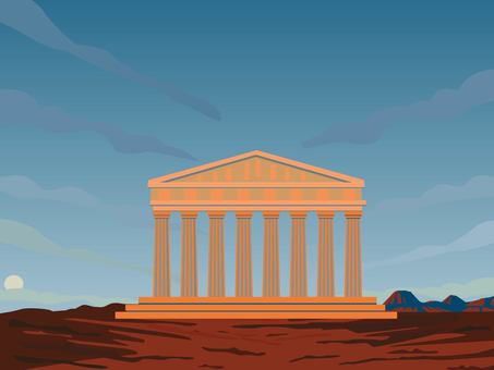 パルテノン神殿 パルテノン神殿 パルテノン神殿,ギリシャ,アテネ,観光地,世界遺産,名所,イラストのイラスト素材