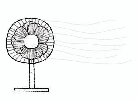 扇風機 扇風機,機器,風,夏,空気,お知らせ用,宣伝用,pop調,手描き,挿絵のイラスト素材
