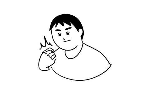 よしの男性 男性,人物,よし,やった,ガッツポーズ,達成,来た,ついている,シンプル,線画のイラスト素材