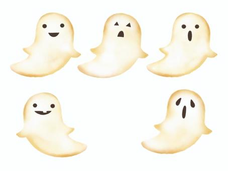 ハロウィンおばけのクッキー ハロウィン,秋,クッキー,おばけ,洋菓子,焼き菓子,10月,お菓子,おやつ,スイーツのイラスト素材