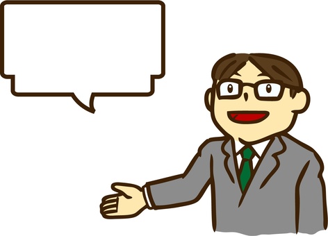 Illustration, office worker, speech balloon, a smile, JPG, PNG and AI