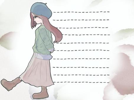 秋の手紙 ほっこり 秋の手紙 ほっこり フレーム,壁紙,秋,手紙,ほっこり,女性のイラスト素材