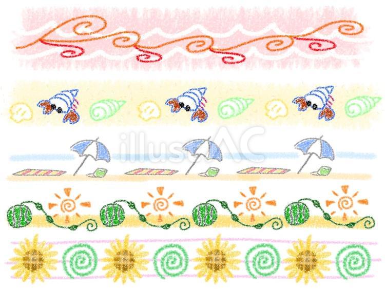 夏のイメージのライン(ピンク) 夏,海,夕方のイラスト素材