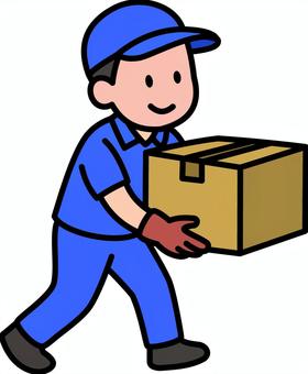 ネイビーの積み込み作業員です。 作業員,シンプル,荷役,倉庫,輸送,物流,労働,仕事,スタッフ,積み荷のイラスト素材