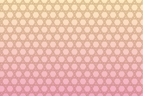 和柄籠目紋のピンクXイエローハガキサイズ 背景,和風,和柄のイラスト素材
