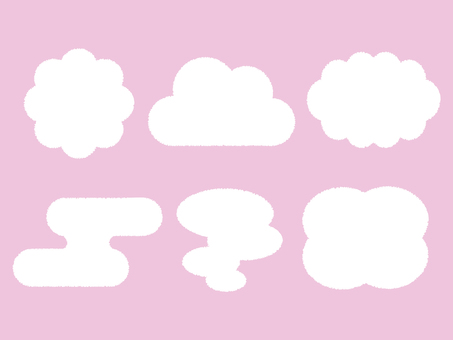 じわじわ線の色々雲型フレームセット05 フレーム,背景フレーム,枠,背景枠,雲型,雲,見出し,飾り枠,味があるのイラスト素材