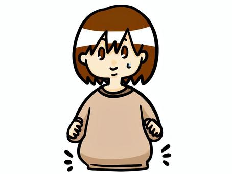 お腹を見て苦笑いする お腹を見て苦笑いする ぽっこり,お腹,ウエスト,体型,メタボ,ダイエット,生活,習慣,不健康,健康のイラスト素材