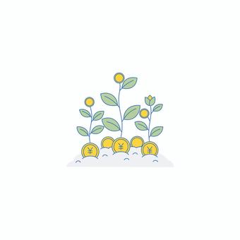 お金が育つイメージ ビジネス,投資,資産,成長,お金,収入,収益,植物,芽,コインのイラスト素材