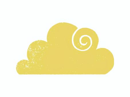 版画風うずまき雲フレーム05 フレーム,背景フレーム,枠,背景枠,雲型,雲,見出しのイラスト素材