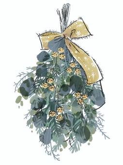 Illustration, christmas, swag, wall decoration, 