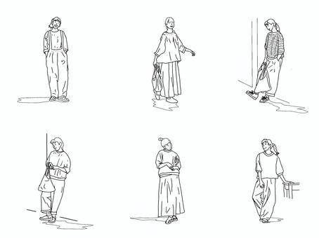 Illustration, fashion, everyday clothes, female, 
