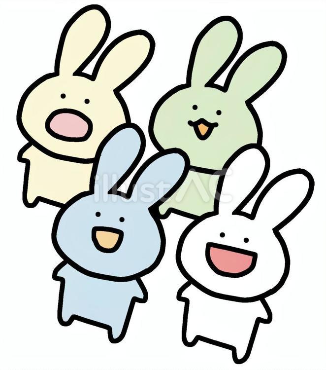 歌ってるうさぎ達 うさぎ,動物,かわいいのイラスト素材
