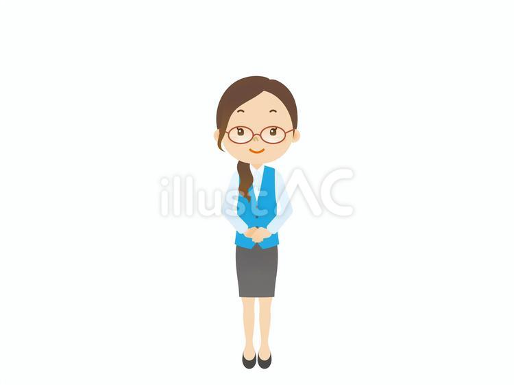 女性社員1 ol,事務員,人物のイラスト素材