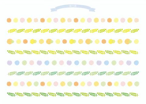 飾り罫02A 飾り罫02A 飾り罫,フレーム,罫,手描き,葉っぱ,ナチュラル,メッセージカード,おたより,お知らせ,カラフルのイラスト素材