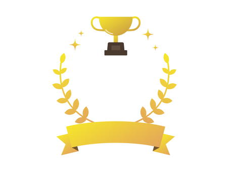 Illustration, trophy, ribbon, icon, JPG, PNG and AI