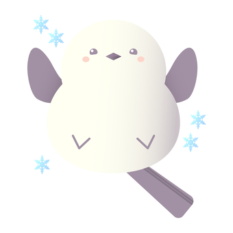 シマエナガ シマエナガ,飛ぶ,雪,結晶,鳥,小鳥,動物,かわいい,ポップ,ふんわりのイラスト素材