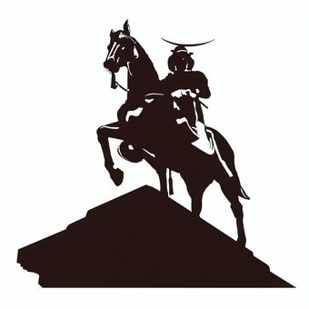 伊達政宗公　銅像 伊達政宗像,伊達政宗,銅像,戦国時代,戦国武将,武将,馬上,青葉城址,青葉公園,騎乗像のイラスト素材