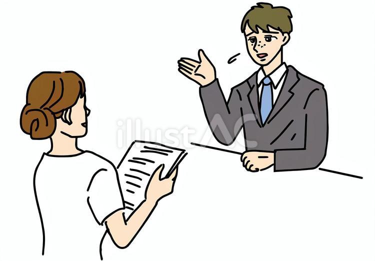 メンズエステで相談する男性のゆるい漫画 メンズエステ,カウンセリング,脱毛のイラスト素材
