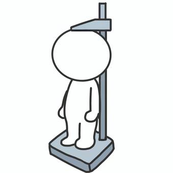体重を測る棒人間 棒人間,身長測定,身長,健康診断,身長計,医療,学校,病院,人物のイラスト素材