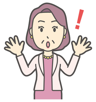  お金持ちマダム-085-バスト おばさん,びっくり,中年,女性,富裕層,マダム,裕福,お金持ち,ミセス,おばちゃんのイラスト素材