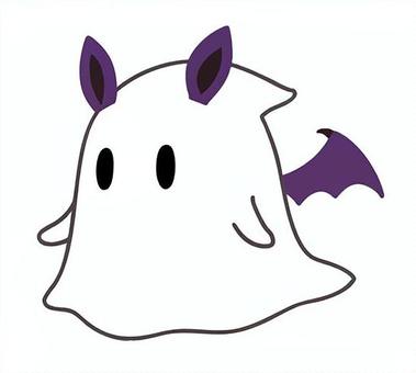 コウモリの仮装をするおばけ ハロウィン,おばけ,オバケ,かわいい,秋,シンプル,可愛い,10月,イベント,子供向けのイラスト素材
