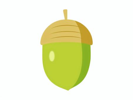 みどりのどんぐり ベクター,秋,どんぐり,ドングリ,団栗,実,どんぐりころころ,どんぐり拾い,かわいい,どんぐり単体のイラスト素材
