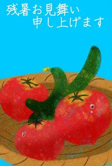 Illustration, tomato, cucumber, summer heat summer, 