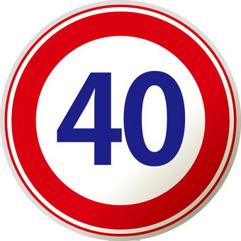 法定速度40km　　 法定速度,40km,交通,ルール,違反,指示,道路,標識のイラスト素材