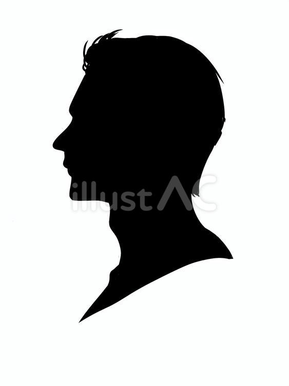 男性横顔シルエット シルエット,横顔,男性のイラスト素材