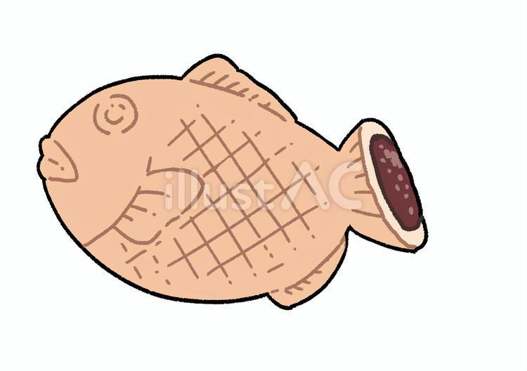 しっぽまでしっかり餡が入ったたいやき たいやき,和菓子,シンプルのイラスト素材