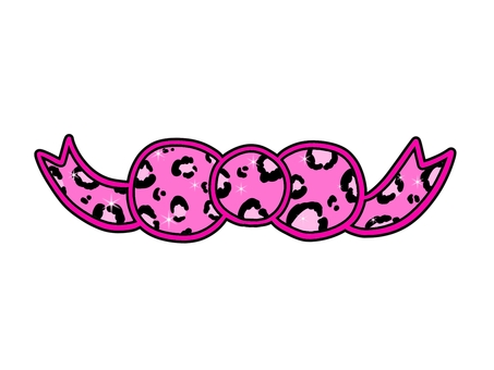 ピンクヒョウ柄のリボン リボン,文字,平成,平成レトロ,スタンプ,ギャル,y2k,平成ギャル,デコ,プリクラのイラスト素材