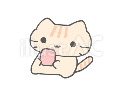 スマホをもつネコ