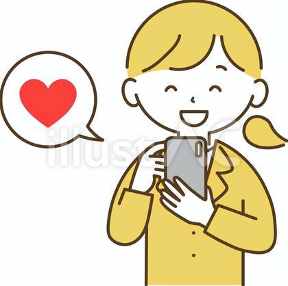 お気に入り・いいねをするスマホを持つ女性