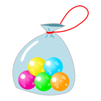 スーパーボールすくい　袋入り スーパーボールすくい,袋,遊び,景品,屋台,縁日,出店,お祭り,夏,秋のイラスト素材