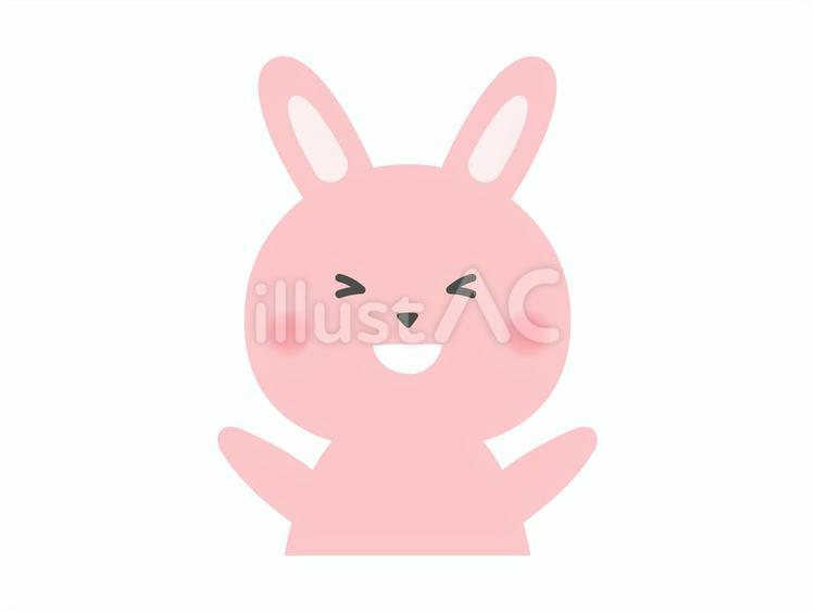 喜ぶうさぎさんのイラスト うさぎ,動物,野生のイラスト素材
